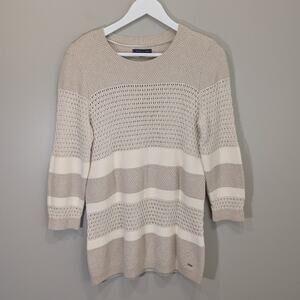 Tommy Hilfiger Tunic Sweater Light Breezy Coastal Casual Classic Logo  - Size M